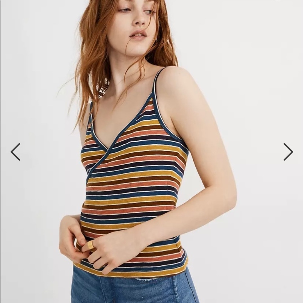Madewell faux wrap stripe tank